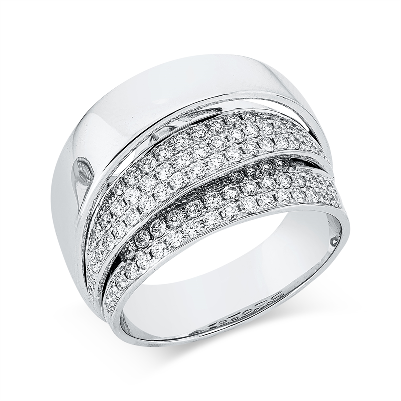 Ring    aus 750/-18 Karat Weißgold mit 78 Diamanten 0