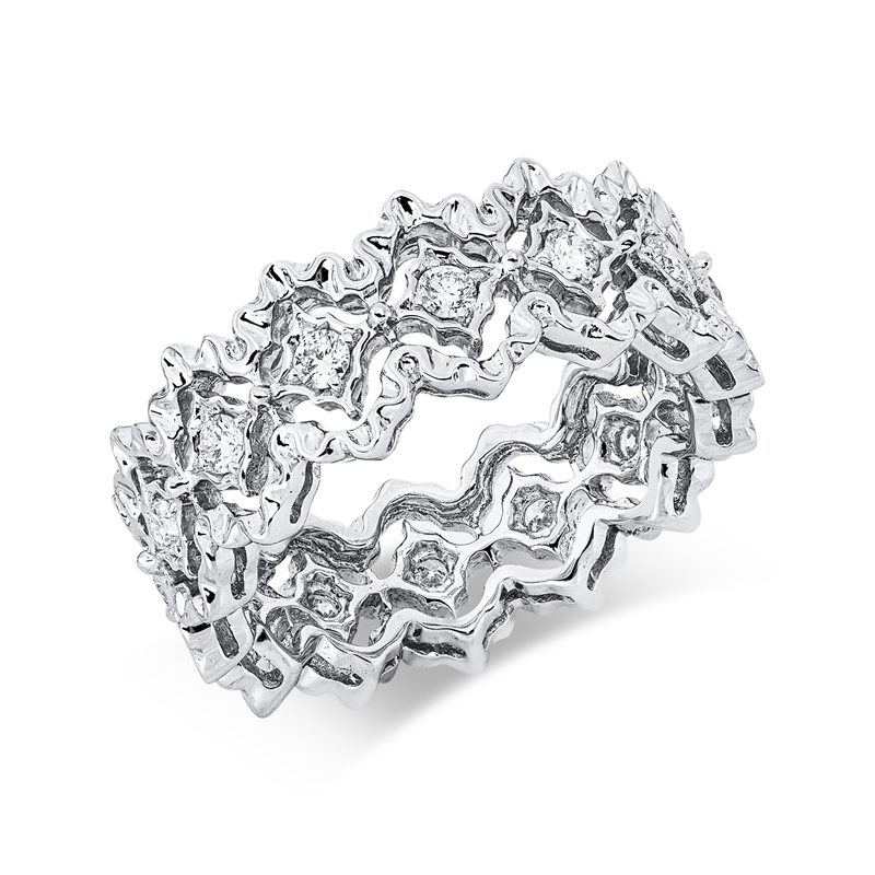 Ring    aus 750/-18 Karat Weißgold mit 14 Diamanten 0