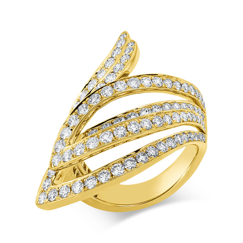 Ring    aus 750/-18 Karat Gelbgold mit 104 Diamanten 2