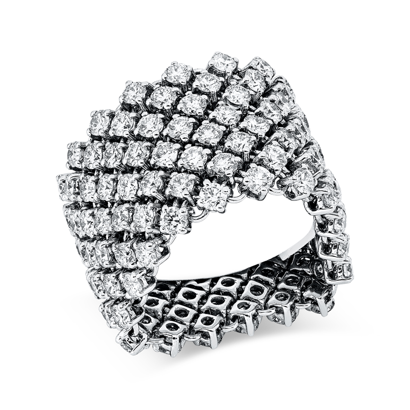Ring    aus 750/-18 Karat Weißgold mit 136 Diamanten 5