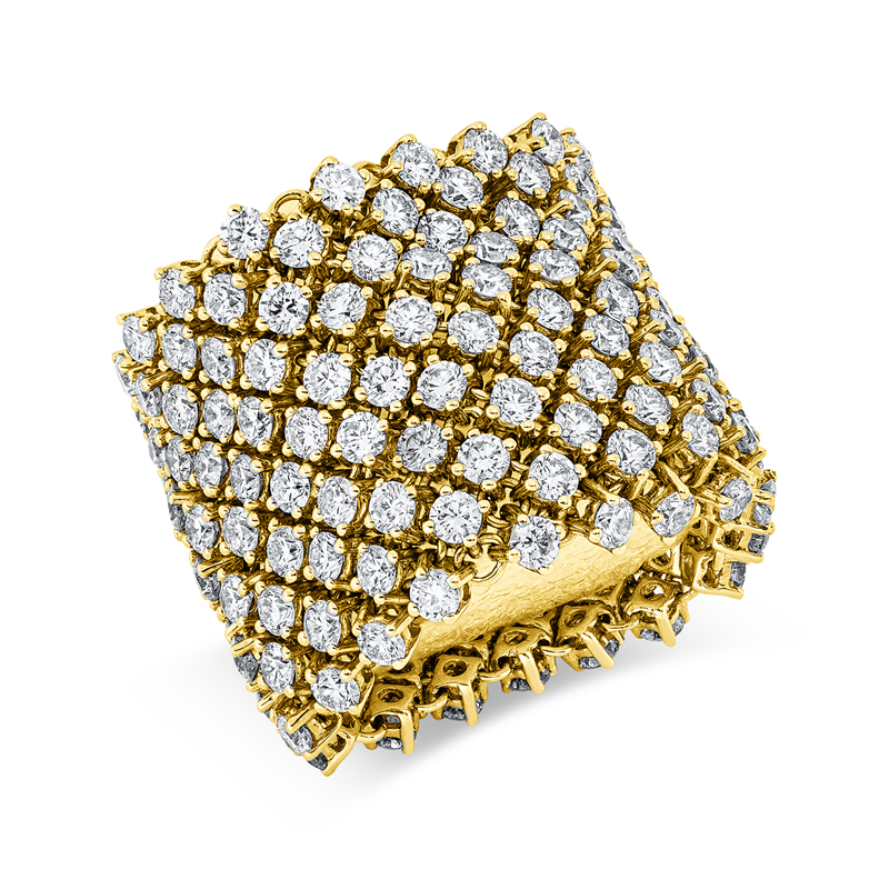 Ring    aus 750/-18 Karat Gelbgold mit 187 Diamanten 8