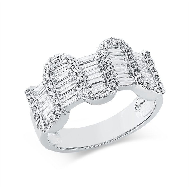 Ring    aus 750/-18 Karat Weißgold mit 70 Diamanten 1