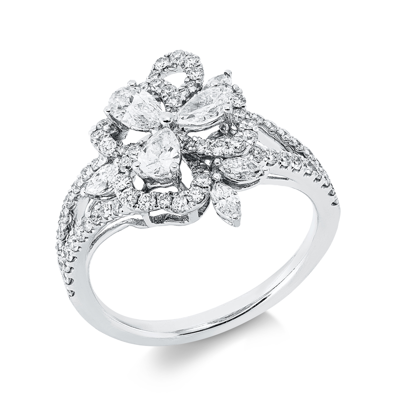 Ring    aus 750/-18 Karat Weißgold mit 88 Diamanten 1