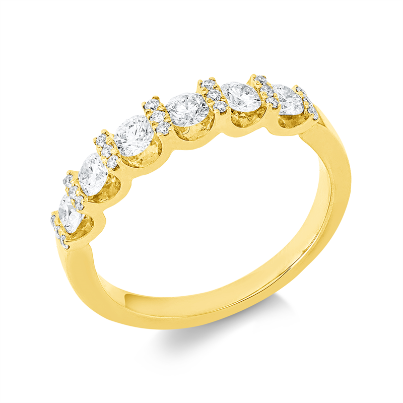 Ring    aus 750/-18 Karat Gelbgold mit 27 Diamanten 0