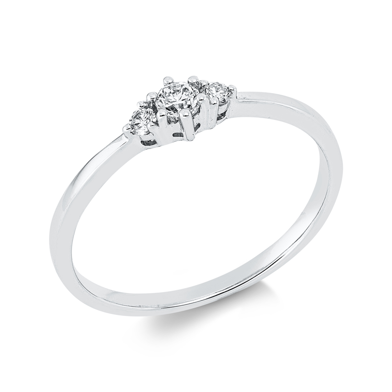 Ring    aus 750/-18 Karat Weißgold mit 3 Diamanten 0