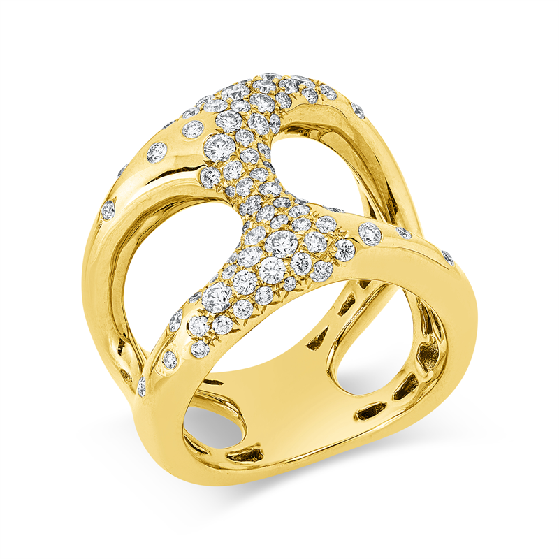 Ring    aus 750/-18 Karat Gelbgold mit 85 Diamanten 0