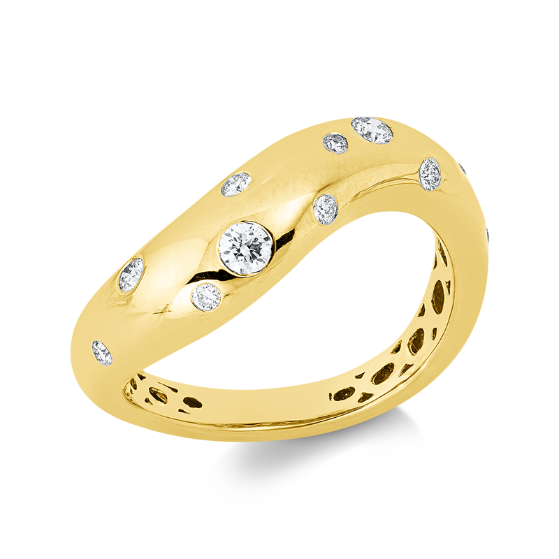 Ring    aus 750/-18 Karat Gelbgold mit 11 Diamanten 0