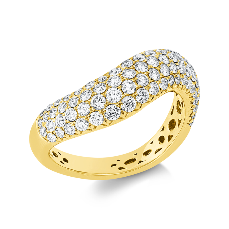 Ring    aus 750/-18 Karat Gelbgold mit 84 Diamanten 0