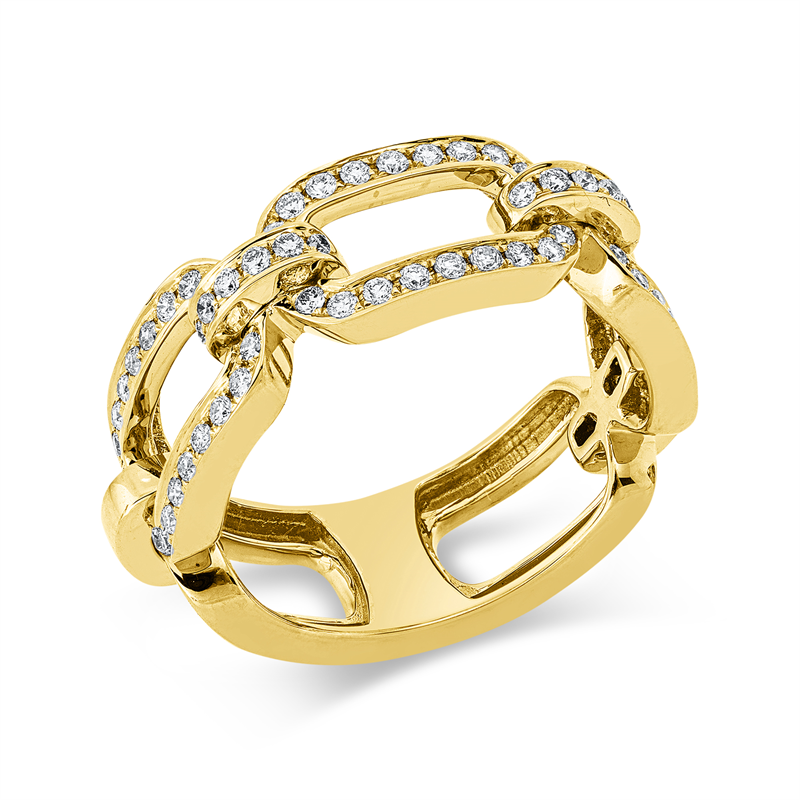 Ring    aus 750/-18 Karat Gelbgold mit 66 Diamanten 0