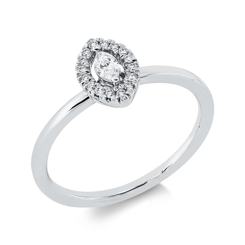 Ring    aus 750/-18 Karat Weißgold mit 17 Diamanten 0