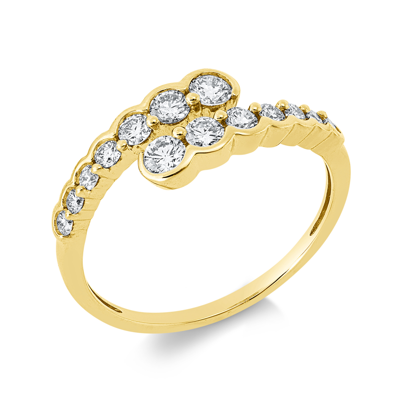 Ring    aus 750/-18 Karat Gelbgold mit 14 Diamanten 0