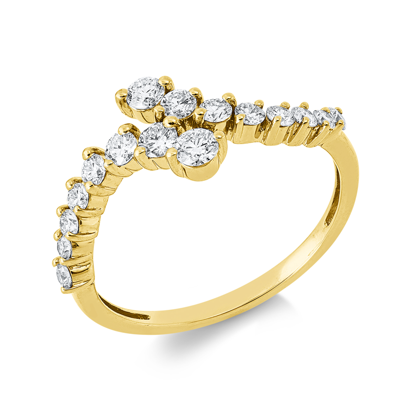 Ring    aus 750/-18 Karat Gelbgold mit 16 Diamanten 0