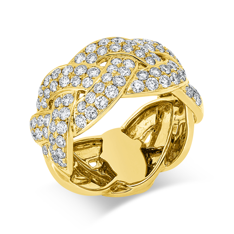 Ring    aus 750/-18 Karat Gelbgold mit 88 Diamanten 1