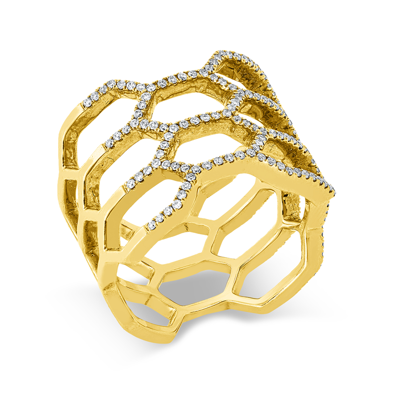 Ring    aus 750/-18 Karat Gelbgold mit 172 Diamanten 0