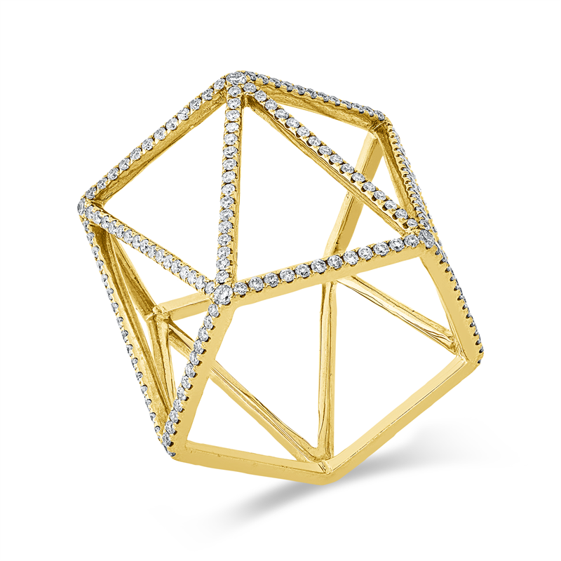 Ring    aus 750/-18 Karat Gelbgold mit 163 Diamanten 0