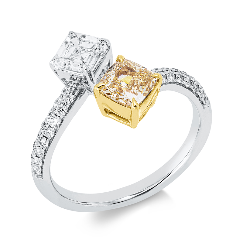 Ring    aus 750/-18 Karat Weißgold / Gelbgold mit 34 Diamanten 1