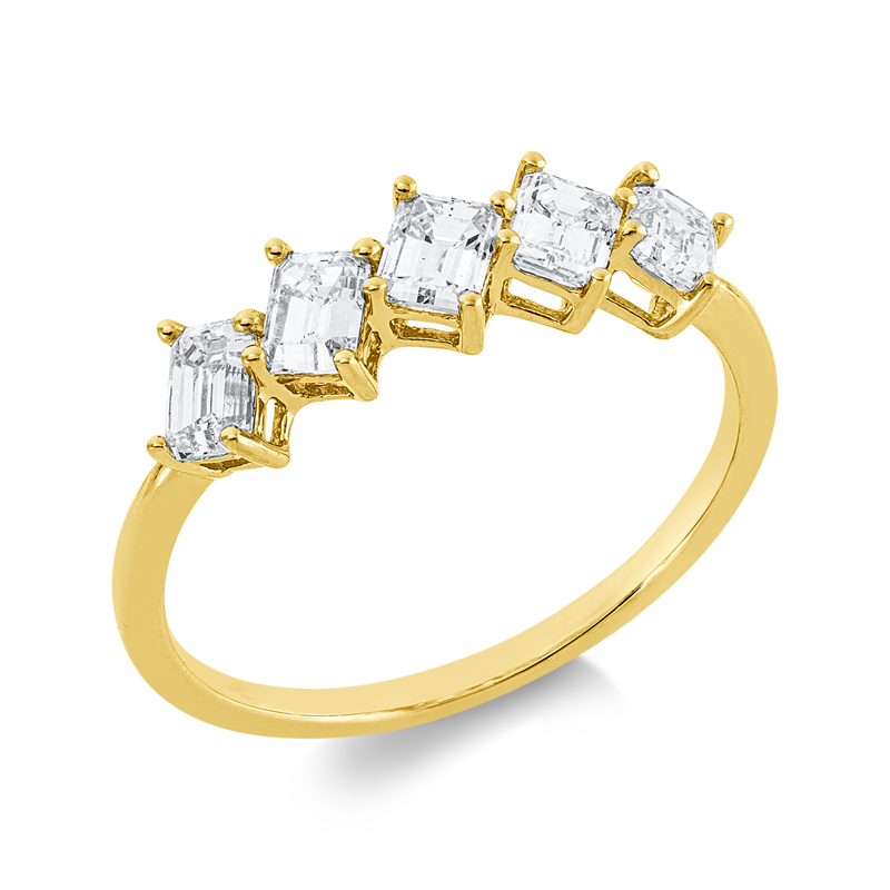 Ring    aus 750/-18 Karat Gelbgold mit 5 Diamanten 1