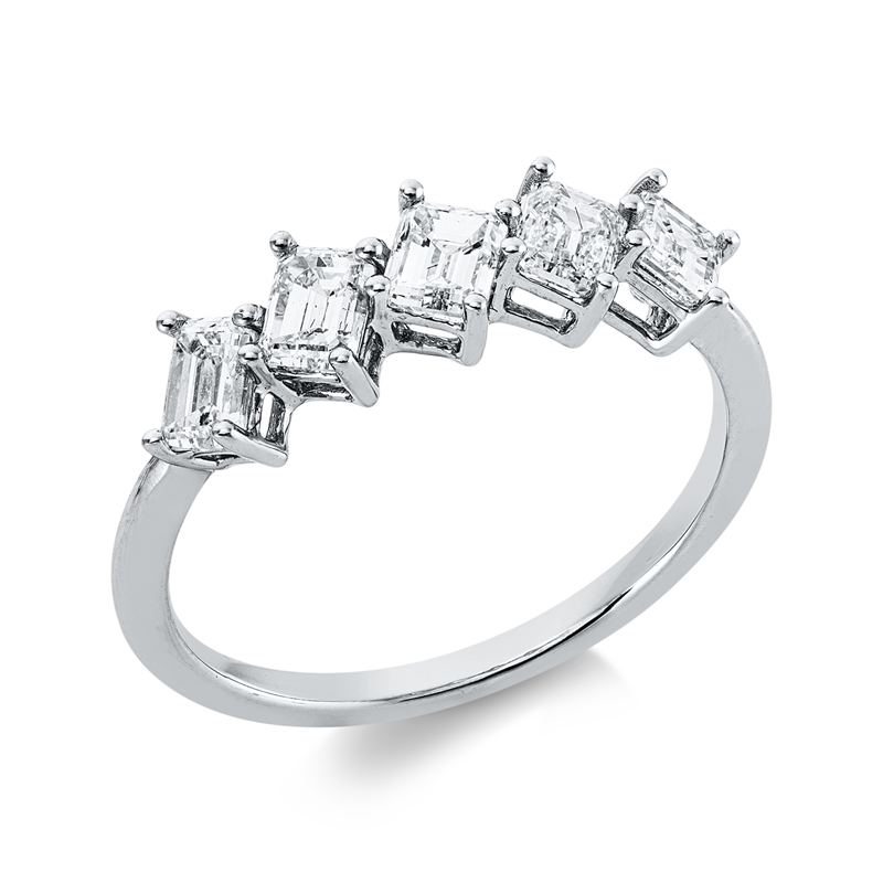 Ring    aus 750/-18 Karat Weißgold mit 5 Diamanten 1