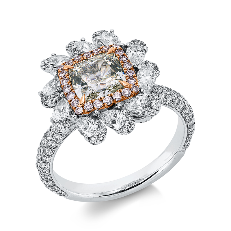 Ring    aus 750/-18 Karat Weißgold / Rotgold mit 201 Diamanten 3