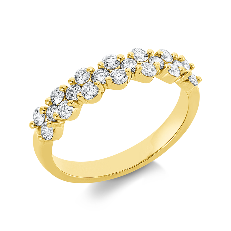 Ring    aus 750/-18 Karat Gelbgold mit 20 Diamanten 0