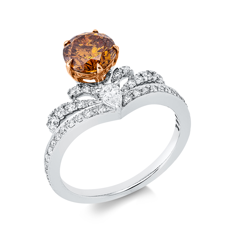 Ring    aus 750/-18 Karat Weißgold / Rotgold mit 44 Diamanten 1