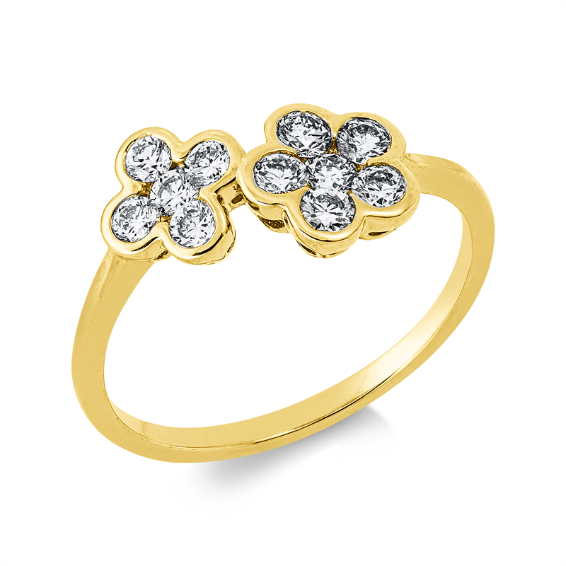 Ring    aus 750/-18 Karat Gelbgold mit 11 Diamanten 0