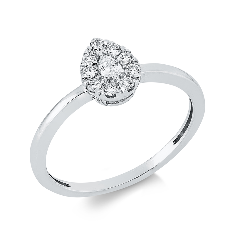 Ring    aus 750/-18 Karat Weißgold mit 10 Diamanten 0