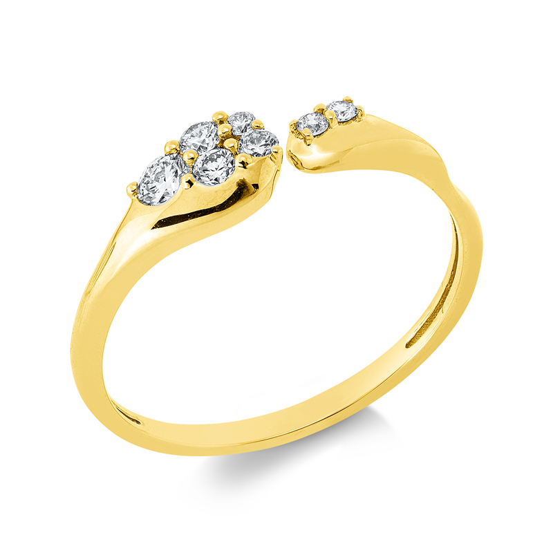 Ring    aus 750/-18 Karat Gelbgold mit 7 Diamanten 0
