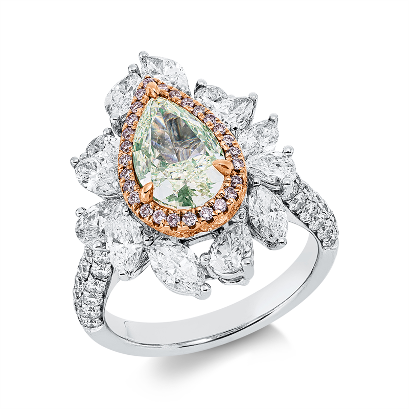 Ring    aus 750/-18 Karat Weißgold / Rotgold mit 88 Diamanten 4
