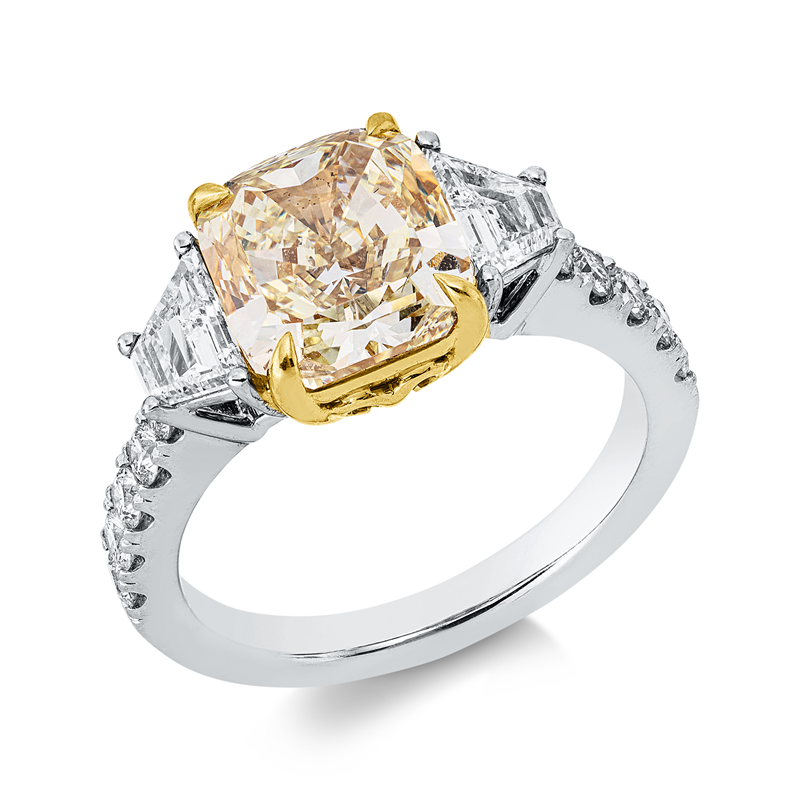 Ring    aus 750/-18 Karat Weißgold / Gelbgold mit 13 Diamanten 4