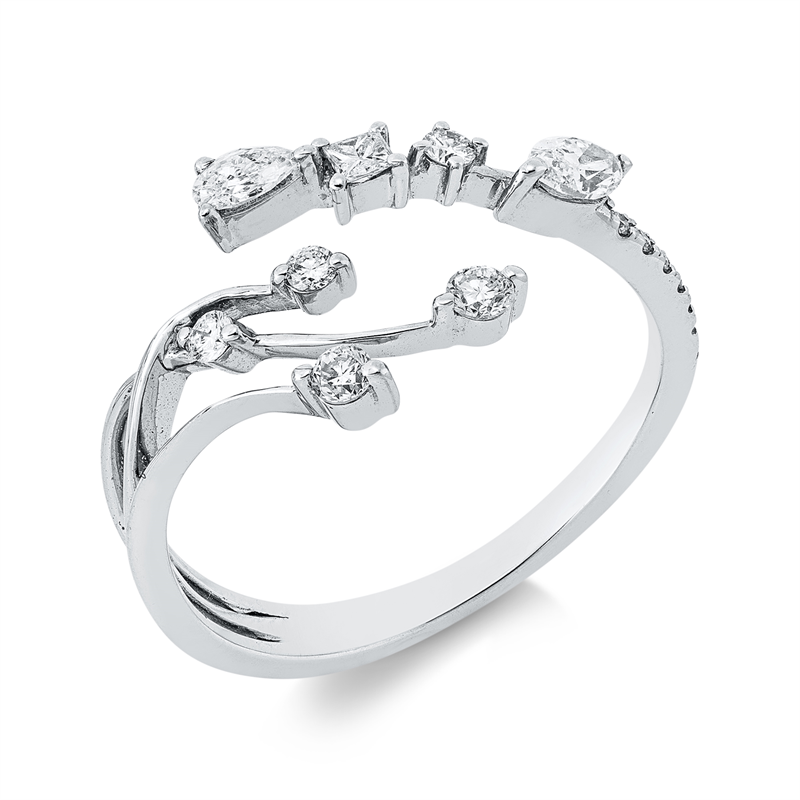 Ring    aus 750/-18 Karat Weißgold mit 14 Diamanten 0