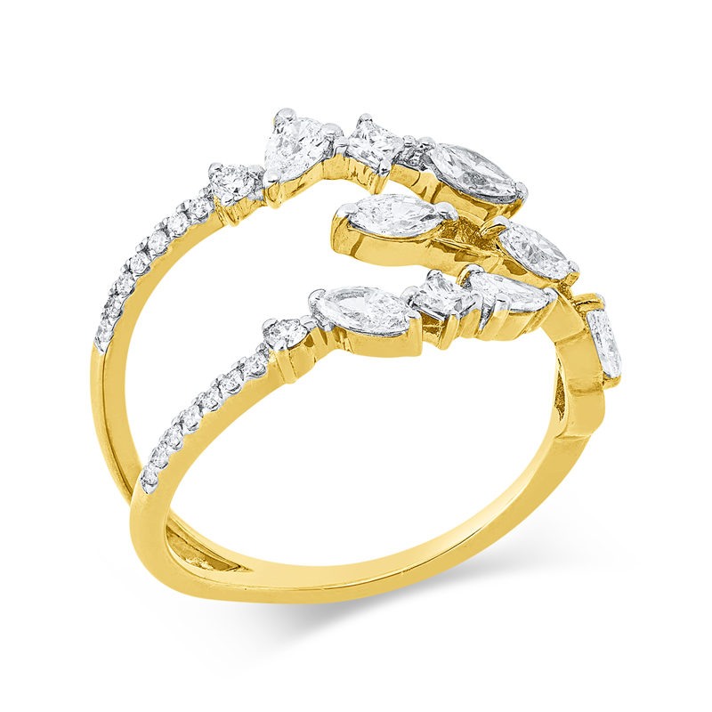 Ring    aus 750/-18 Karat Gelbgold / Weißgold mit 25 Diamanten 0