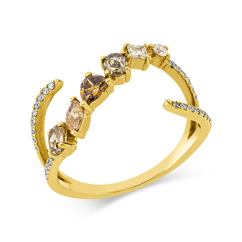 Ring    aus 750/-18 Karat Gelbgold mit 36 Diamanten 0