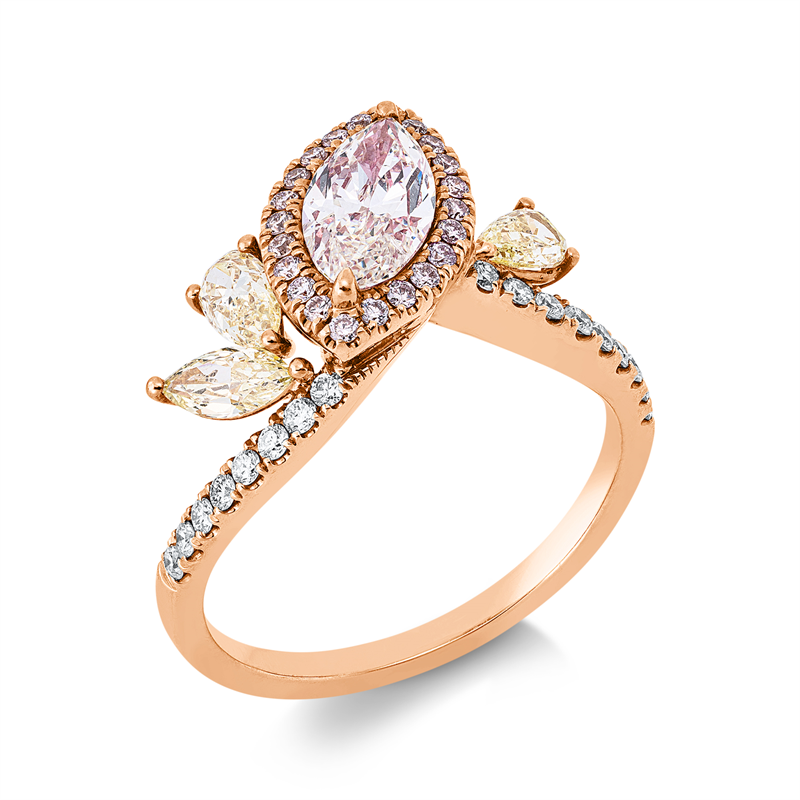 Ring    aus 750/-18 Karat Rotgold mit 43 Diamanten 1