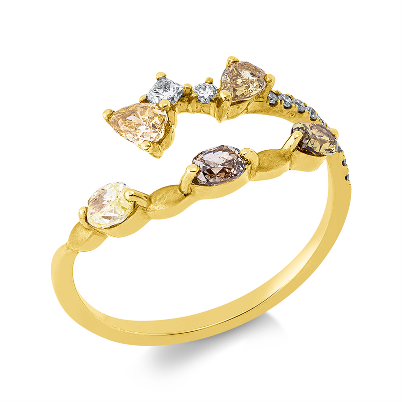 Ring    aus 750/-18 Karat Gelbgold mit 16 Diamanten 0