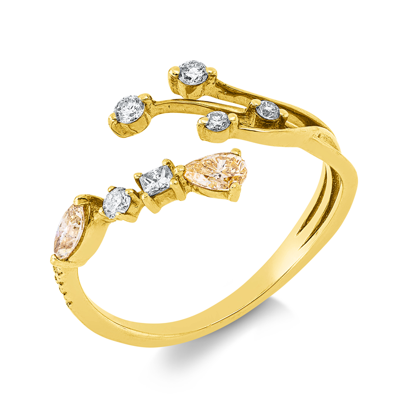 Ring    aus 750/-18 Karat Gelbgold mit 14 Diamanten 0