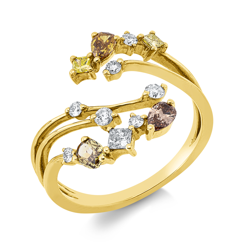Ring    aus 750/-18 Karat Gelbgold mit 13 Diamanten 0