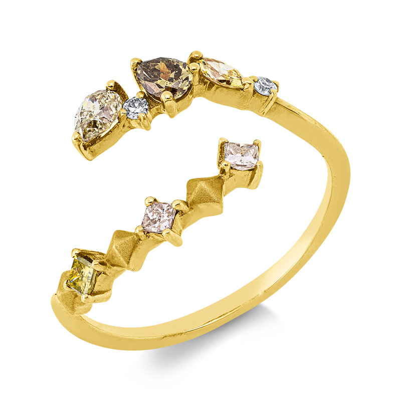 Ring    aus 750/-18 Karat Gelbgold mit 8 Diamanten 0