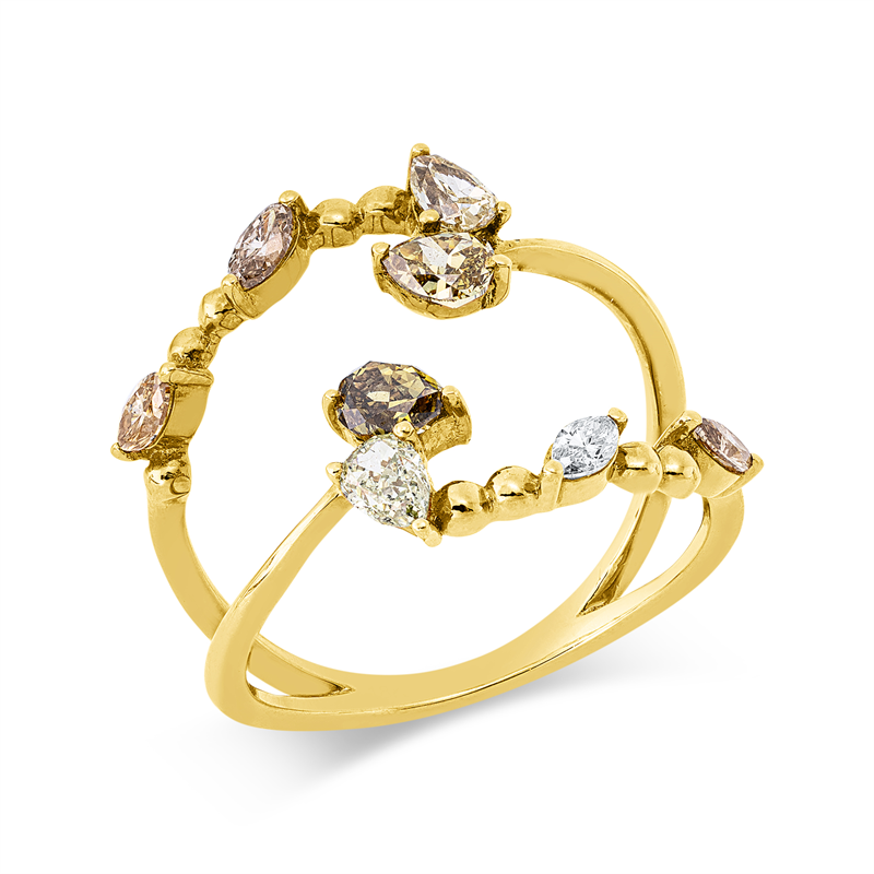 Ring    aus 750/-18 Karat Gelbgold mit 8 Diamanten 1