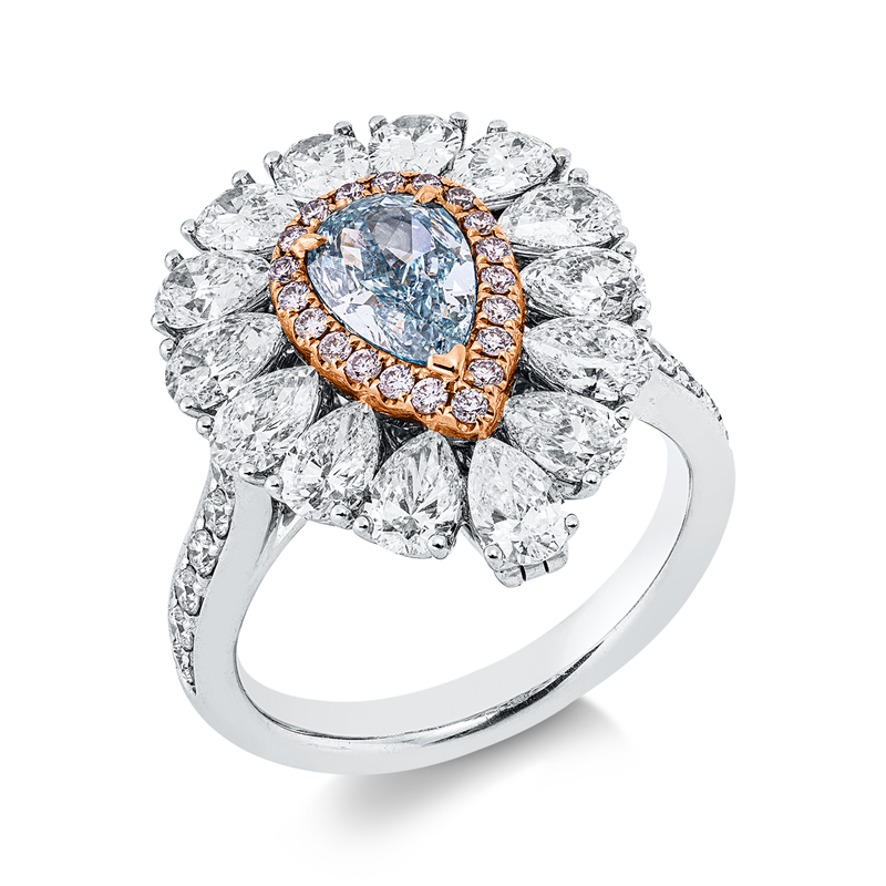 Ring    aus 750/-18 Karat Weißgold / Rotgold mit 47 Diamanten 3