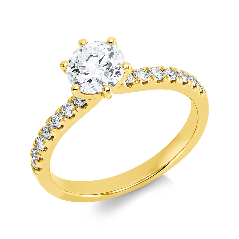Ring    aus 750/-18 Karat Gelbgold mit 15 Diamanten 1