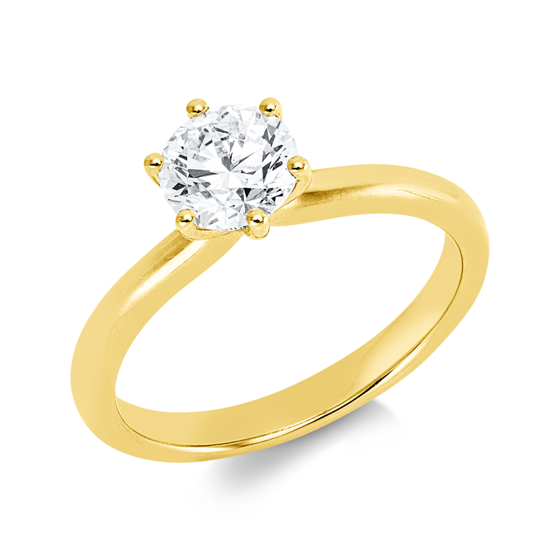 Ring    aus 750/-18 Karat Gelbgold mit 1 Diamant 1 ct