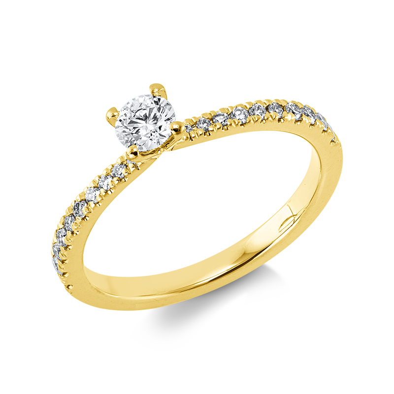 Ring    aus 585/-14 Karat Gelbgold mit 21 Diamanten 0