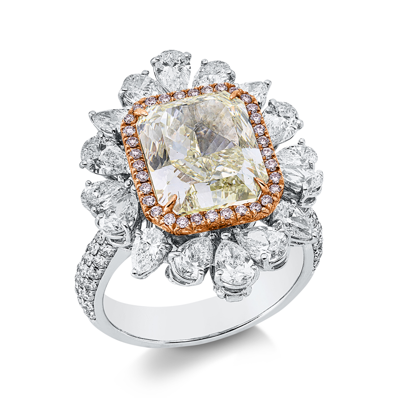 Ring    aus 750/-18 Karat Weißgold / Rotgold mit 107 Diamanten 8