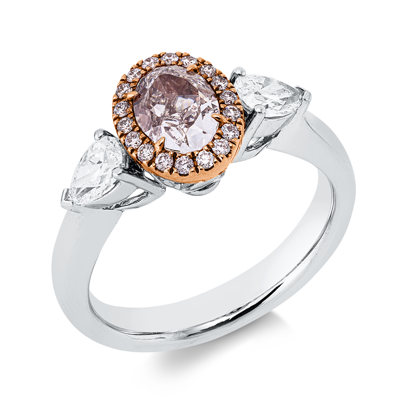 Ring    aus 750/-18 Karat Weißgold / Rotgold mit 21 Diamanten 1