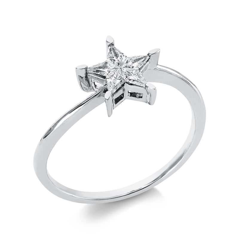 Ring    aus 750/-18 Karat Weißgold mit 5 Diamanten 0
