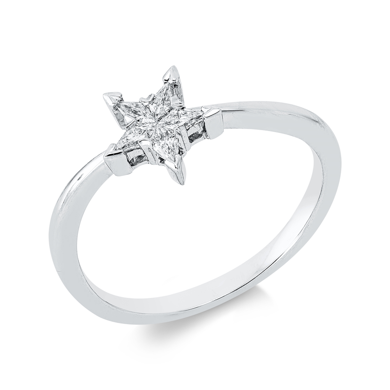 Ring    aus 750/-18 Karat Weißgold mit 5 Diamanten 0