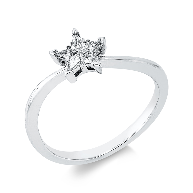 Ring    aus 750/-18 Karat Weißgold mit 5 Diamanten 0