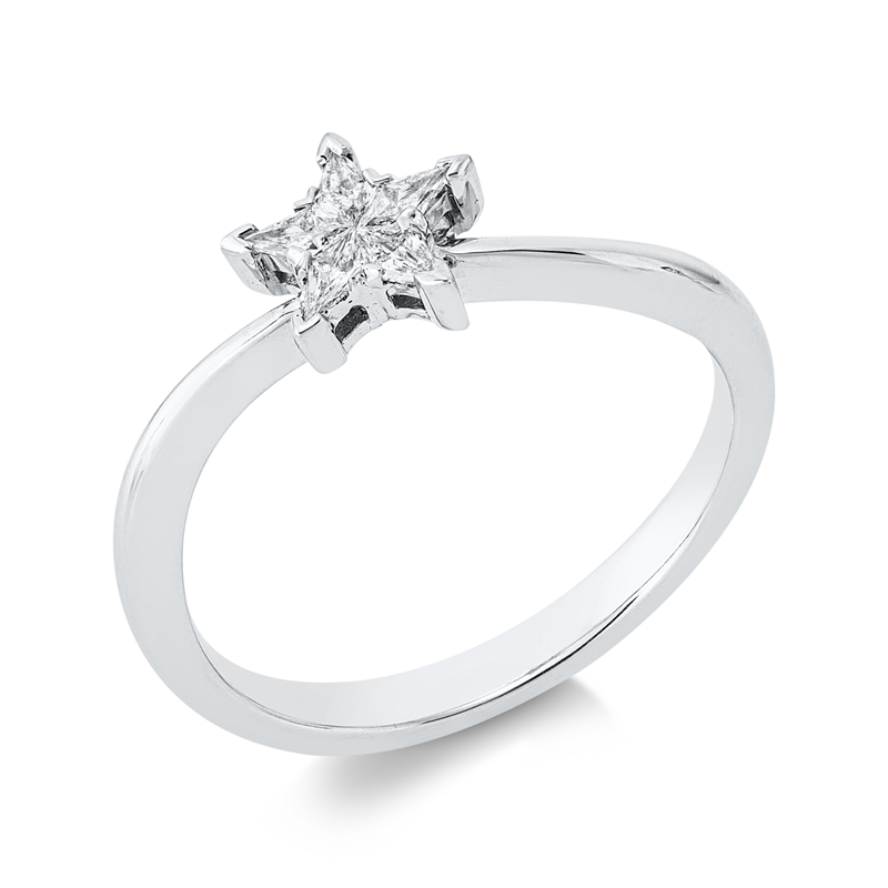 Ring    aus 750/-18 Karat Weißgold mit 5 Diamanten 0