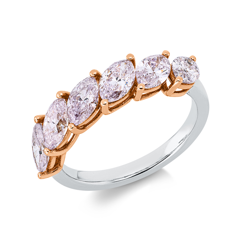 Ring    aus 750/-18 Karat Weißgold / Rotgold mit 6 Diamanten 2
